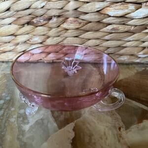 Delicate pink glass vintage sherbet bowl